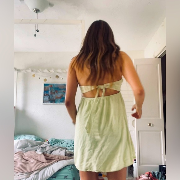 Light sage strapless pacsun mini dress - Picture 4 of 4